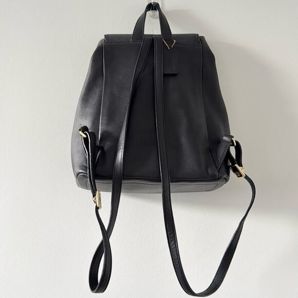 Vintage Coach Hampton Legacy Smooth Black Leather Backpack Bag Y2K - Picture 3 of 9